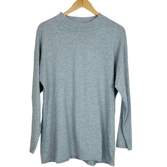 We The Free Light Gray Mock Neck Long Sleeve Top OVERSIZED Size XS - Picture 2 of 7